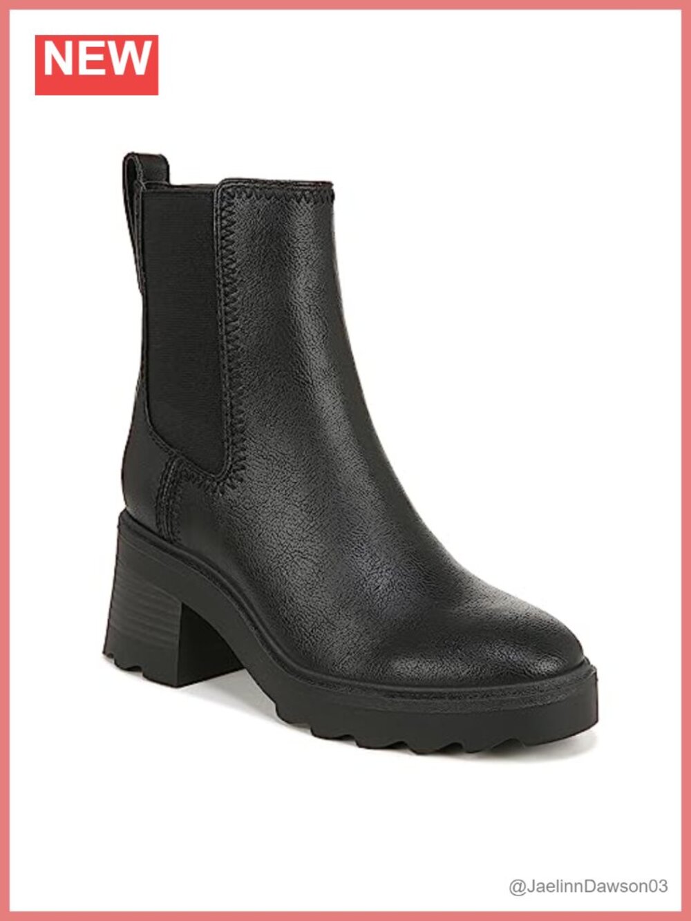 Chelsea Ankle Bootie Faux Leather Chunky Lug Sole Comfort Boot